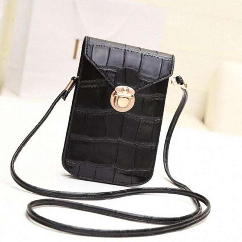 sac en bandoulière croco noir