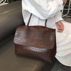 sac faux croco brun