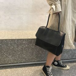 sac faux croco noir