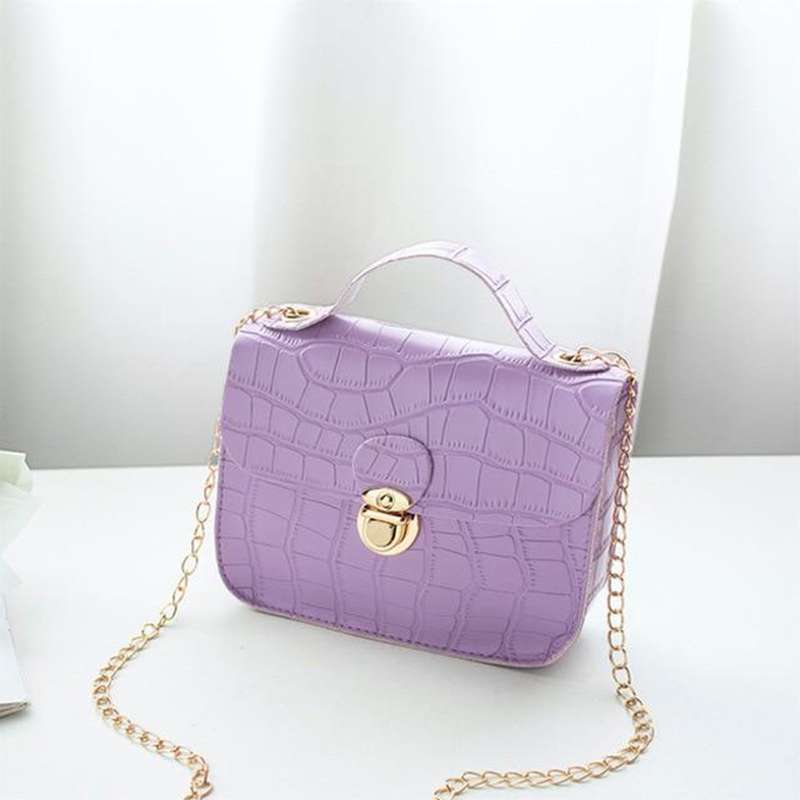 sac femme croco violet