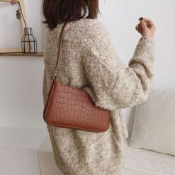 sac à main croco noir brun