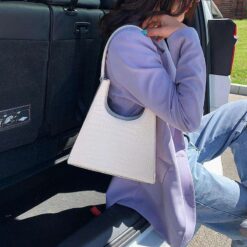 sac à main façon croco blanc