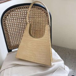sac à main façon croco jaune