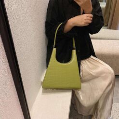 sac à main façon croco vert clair