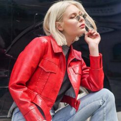 veste avec effet croco