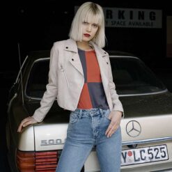 veste croco femme blanc