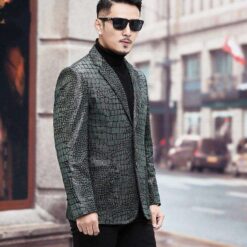 veste cuir homme crocodile