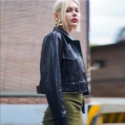 veste effet croco noir