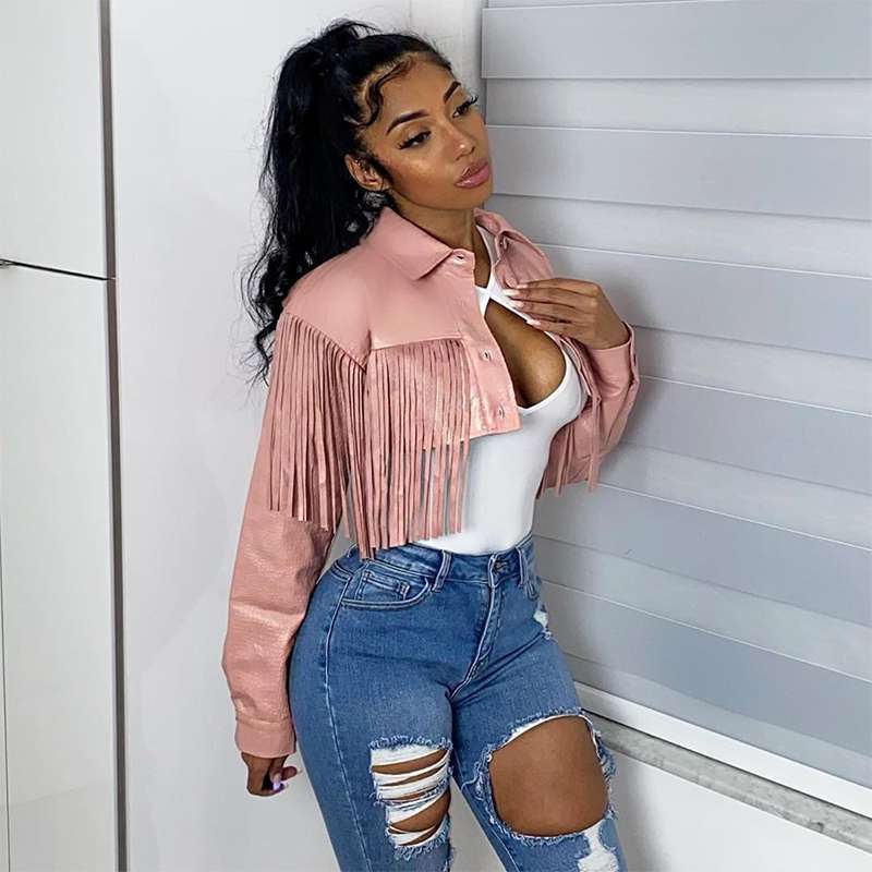 veste imitation crocodile femme rose