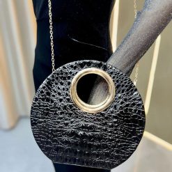 Sac à main noir effet crocodile pour femme