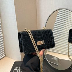 petit sac à main alligator noir