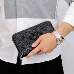 pochette cuir crocodile