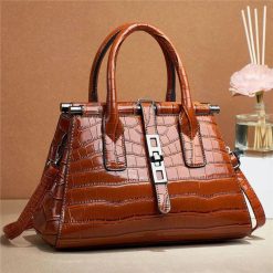 sac à main croco marron