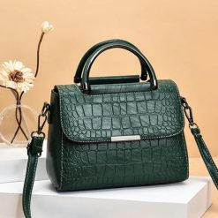 sac à main crocodile vert