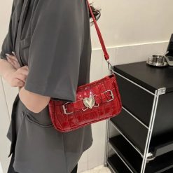 sac baguette croco