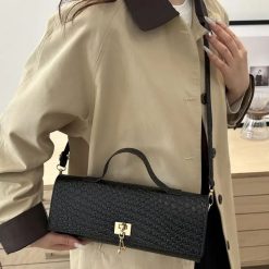 sac baguette effet croco