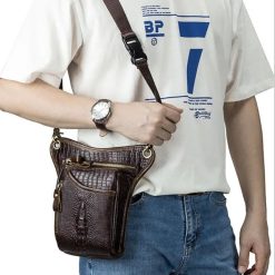 sac banane cuir croco