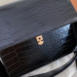 sac bandoulière alligator noir pour femme