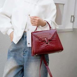 sac bandoulière cuir crocodile