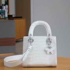 sac blanc effet alligator