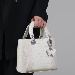 sac blanc effet croco