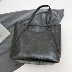sac cabas alligator noir