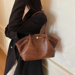 sac cabas crocodile marron