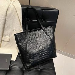 sac cabas crocodile noir