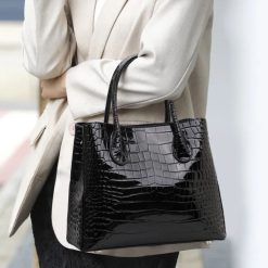 sac cabas cuir croco