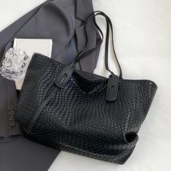 sac cabas effet crocodile noir