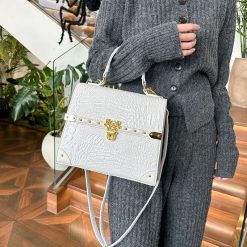 sac croco blanc