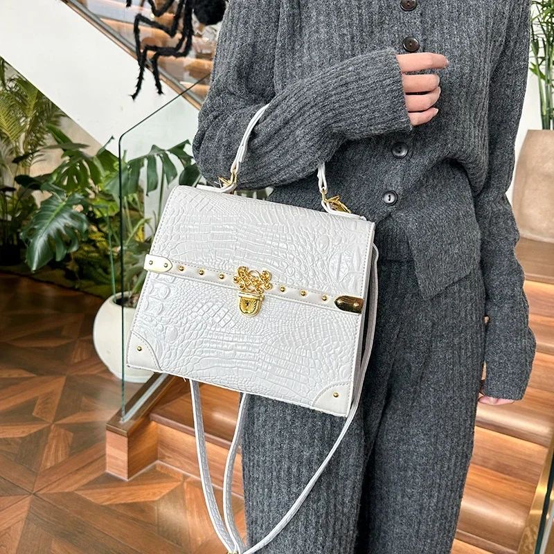 sac croco blanc