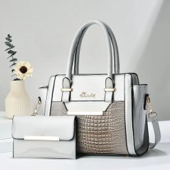 sac croco gris