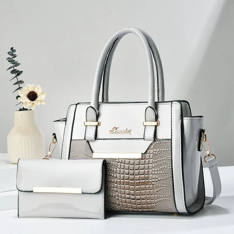 sac croco gris