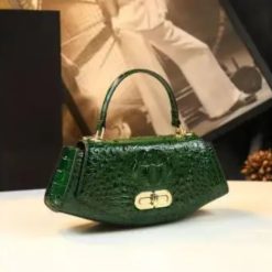 sac cuir vert crocodile