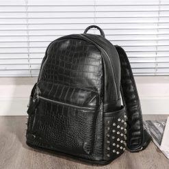 sac de cours croco noir