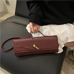 sac effet crocodile bordeaux