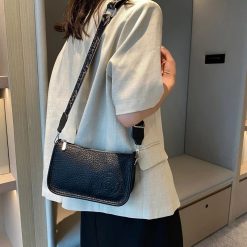 sac imitation crocodile noir